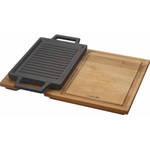 Сковорода гриль 22х15 см чугун на подставке черная LAVA